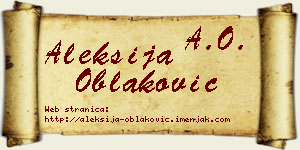 Aleksija Oblaković vizit kartica